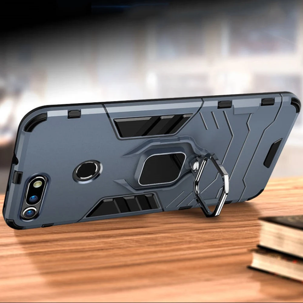 Durable Shockproof Armor Phone Case with Finger Ring Holder