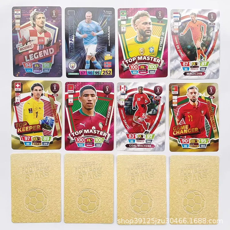 Collectible Cards 360Pcs/Box World Football Stars 10 Cards Per Pack Gold Card Of The World's Greatest Soccer Stars Collection Gift