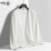 New Men's Casual Solid Color Long Sleeved Cardigan Cloak Spring and Autumn Fashionable Comfortable Top 2