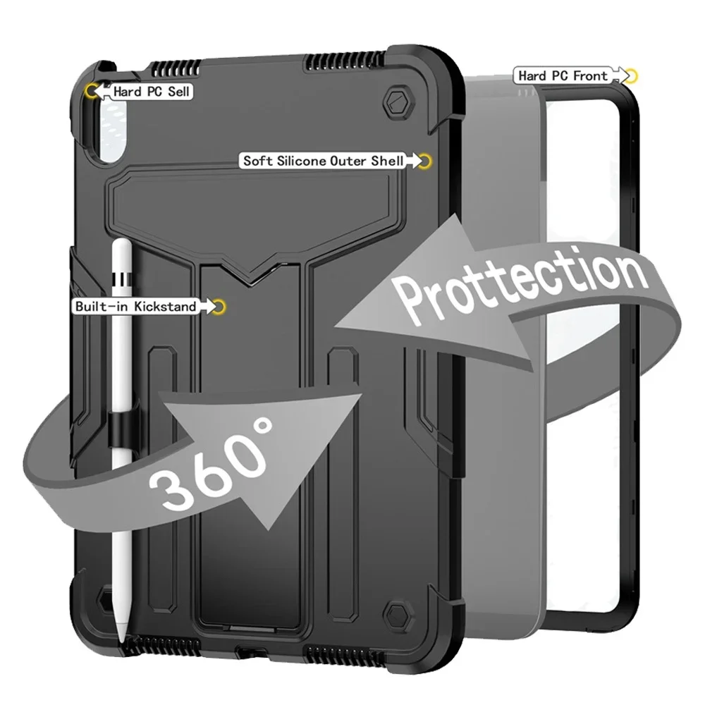 

Противоударный чехол для IPad 10 10-го поколения с ПК и силиконовой подставкой