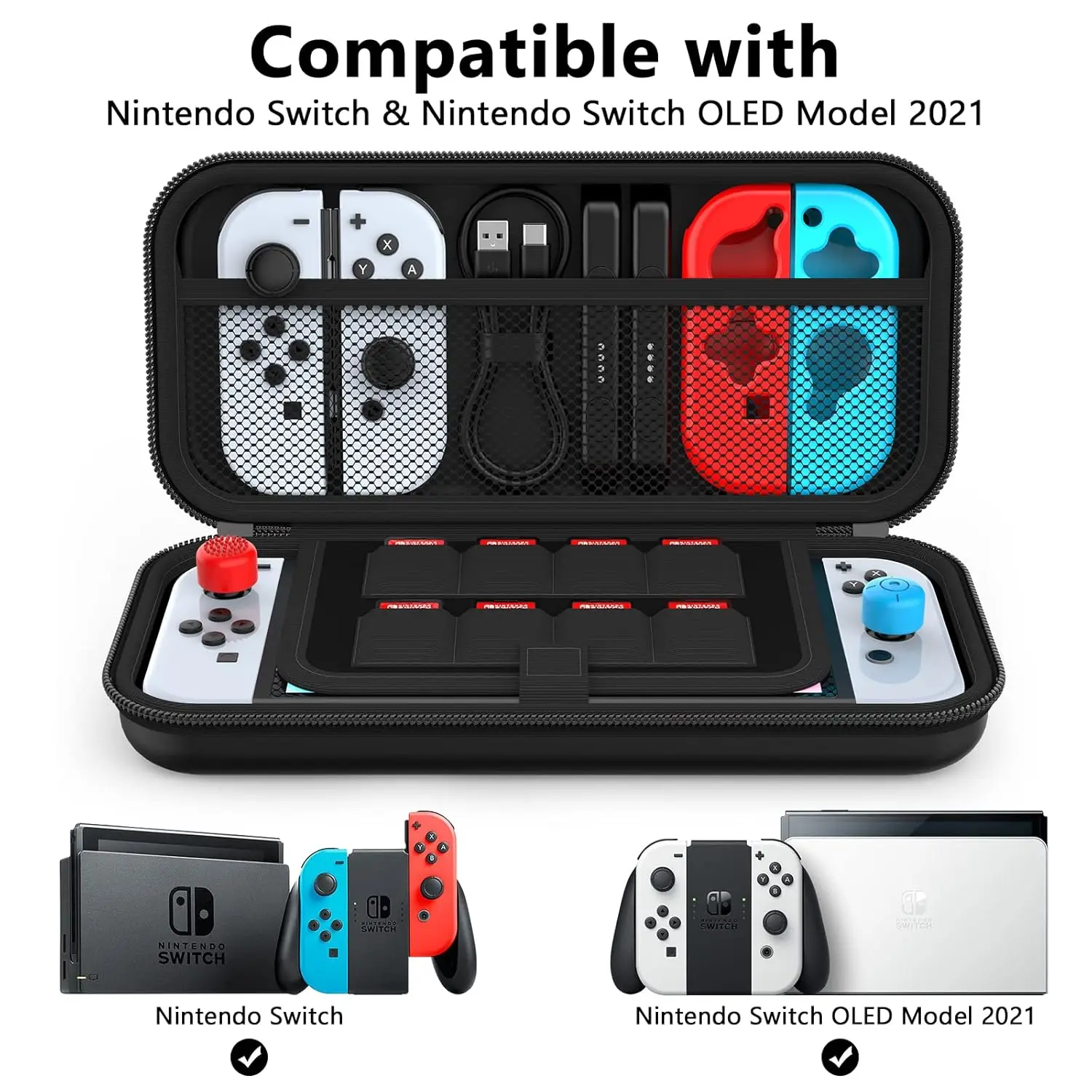Custodia Portatile Leggera per Console Switch, Borsa Protettiva Impermeabile di Grande Capacità per Accessori da Gioco - immagine 6