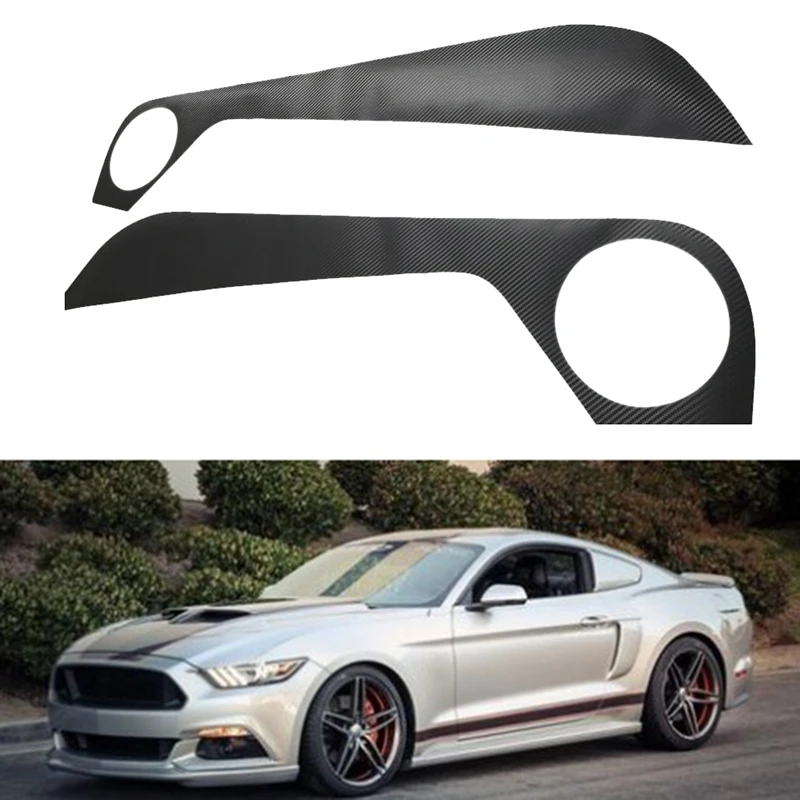 1 Pair Door Panel Anti Kick Pad Stickers Trim Protector Film Sticker Cover Carbon Fiber Pattern Black For Ford Mustang 2015-