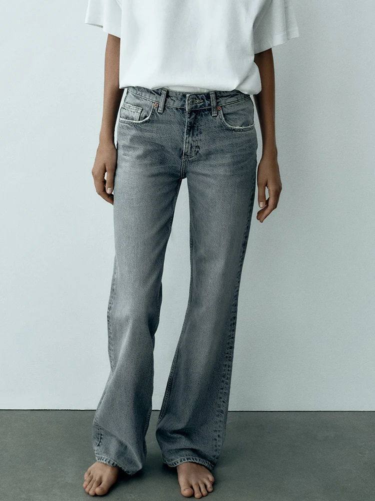 

Fashion Denim Women's Pants 2023 Autumn Mid Waist Button Fly Pockets Back Baggy Jeans Woman Streetwear Vintage y2k clothing New