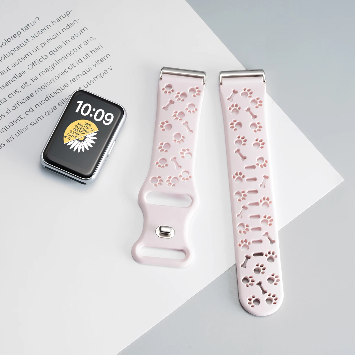 Silicone Dog Paw Adjustable Strap - Women's Smartwatch Replacement Wristband