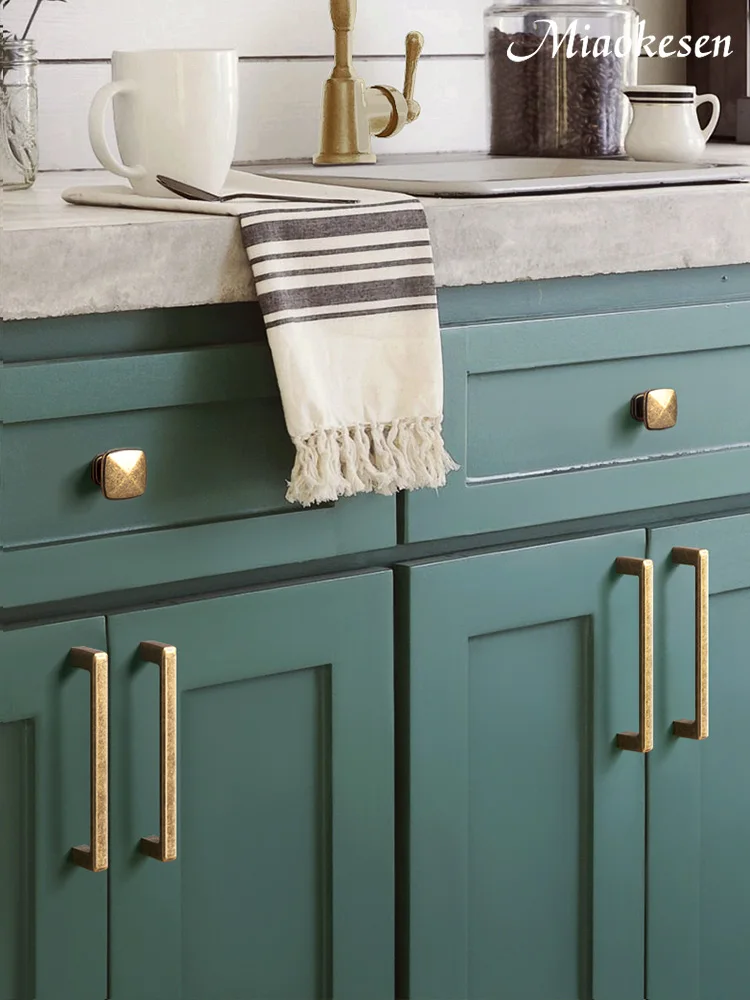 Antique Brass Handles Retro Drawer Pulls Vintage Kitchen