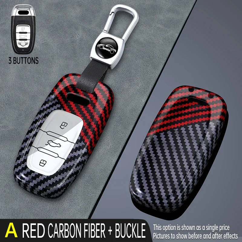 Carbon Fiber Car Key Cover Case Shell for Audi A1 A3 A4 A6 TT Allroad Q3 Q7 R8 S6 SQ5 RS4 B9 A5 8S 8W Q5 4M S4 S5 S7 TTS TFSI RS key case,key case cover,car key shell,remote control case cover
