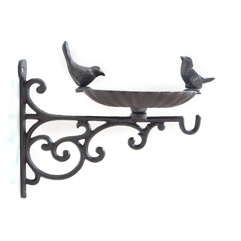 

Cast Iron Bird Bath Metal Bracket Easy to Attach Feeding Bowl Bird Basin