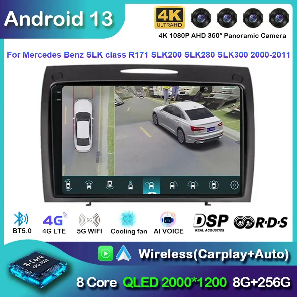 

Android 13 Carplay Car Radio For Mercedes Benz SLK class R171 SLK200 SLK280 SLK300 2000 - 2011 Navigation GPS Multimedia Player