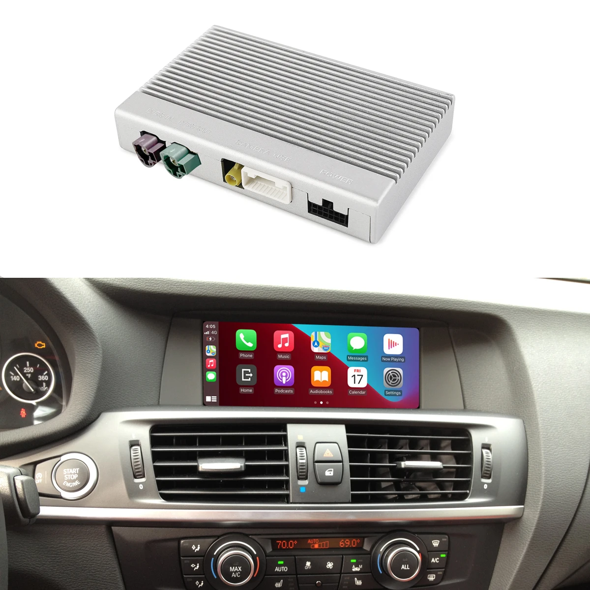 

Road Top Head Unit Retrofit with Wireless Carplay Module CIC System X3 F25 2010-2012 Smart Multimedia Interface CarPlay