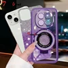 Glitter Crystal Bracelet Magsafe Phone Holder Case For Xiaomi Redmi Note 14 Pro Plus 4G 5G Gradient Soft Back Cover 2