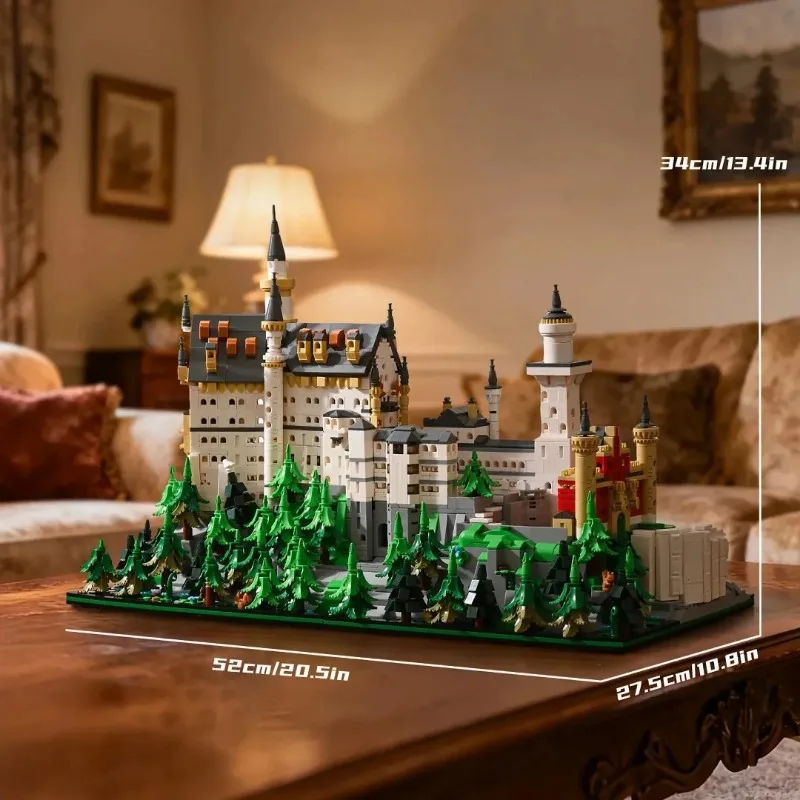 Schwanensee Klassische Sehenswürdigkeiten Gebäude-Set Stadt Mittelalterliche Burg Architektur Modulares Baustein-Modell Spielzeug Erwachsenen-Geschenk – Detail 5