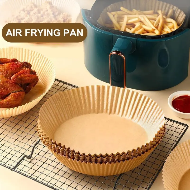 50/100pc Silicone Oil Paper Holder for Air Fryers Disposable Baking Oil Absorbing Tray Paper Food Grade Non Stick Kitchen air fryer