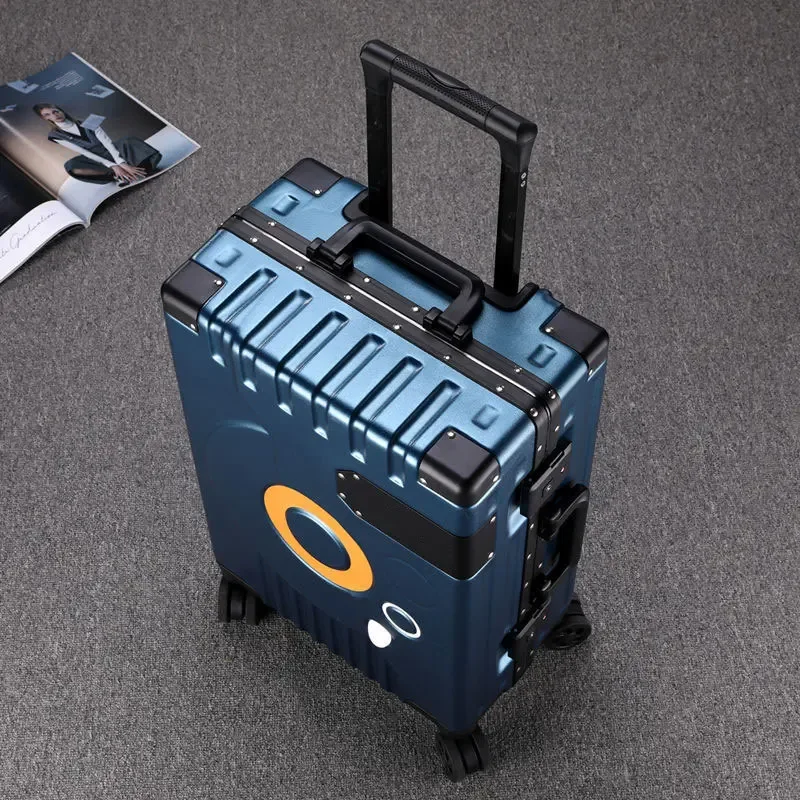 Aluminum Frame Suitcase With Silent Wheels And Combination Lock_voghion.com