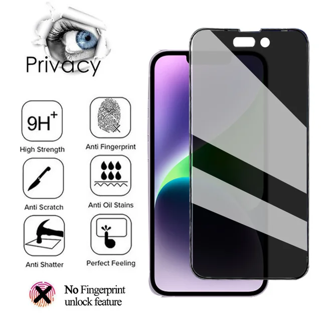 Confidentialité verre trempé Anti-espion iPhone 15 Pro Max