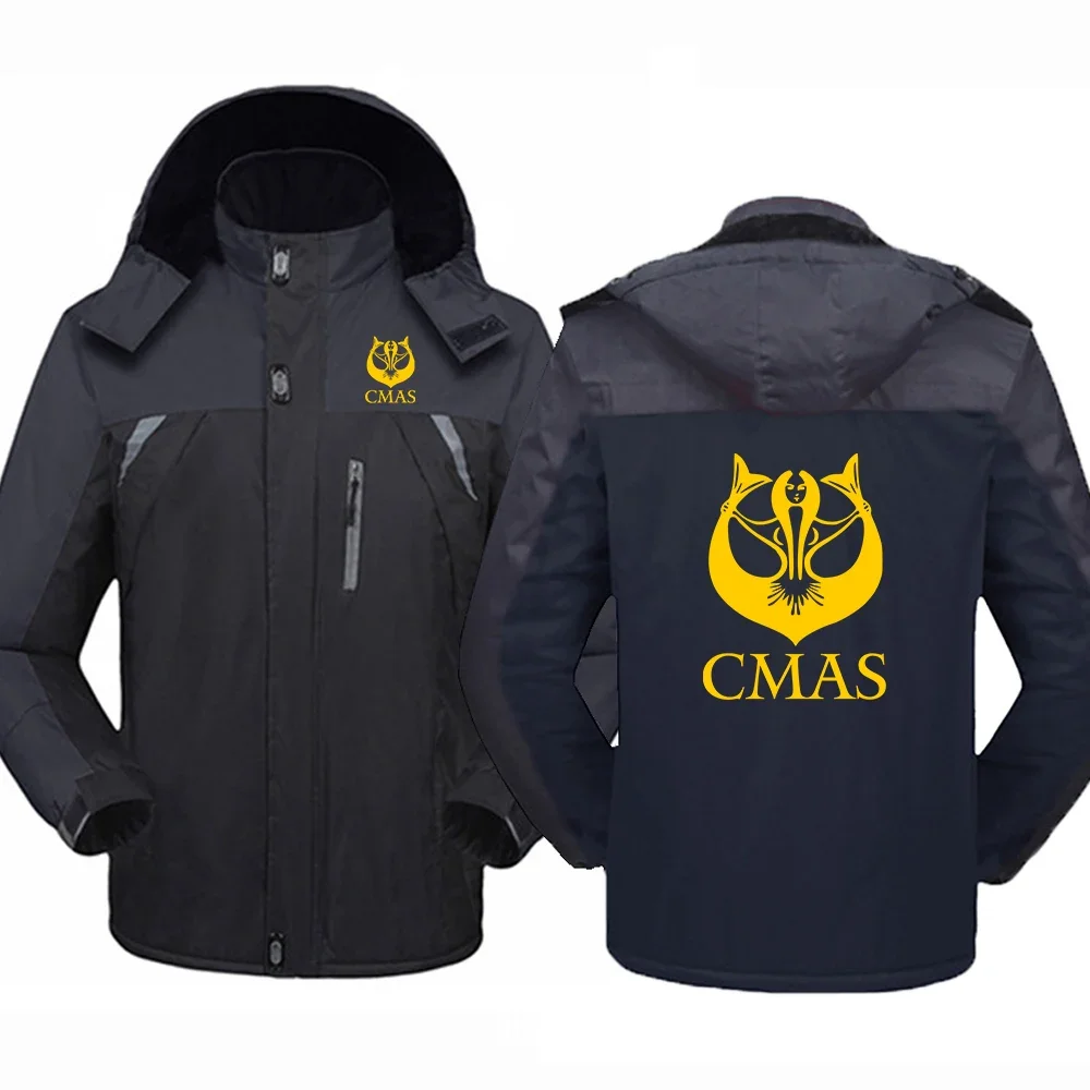 

Scuba Diving CMAS New Autumn and Winte Hight Quality Thicken Windbreaker Coats Warm Outdoor Couples Cold-Proof Print Clothing