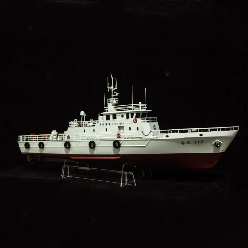 

RC Ship Model Kit Haixun 110 Patrol Ship DIY Hand-assembled Boat Model Remote Control Ship Toy Gift Coast Police Model Kit