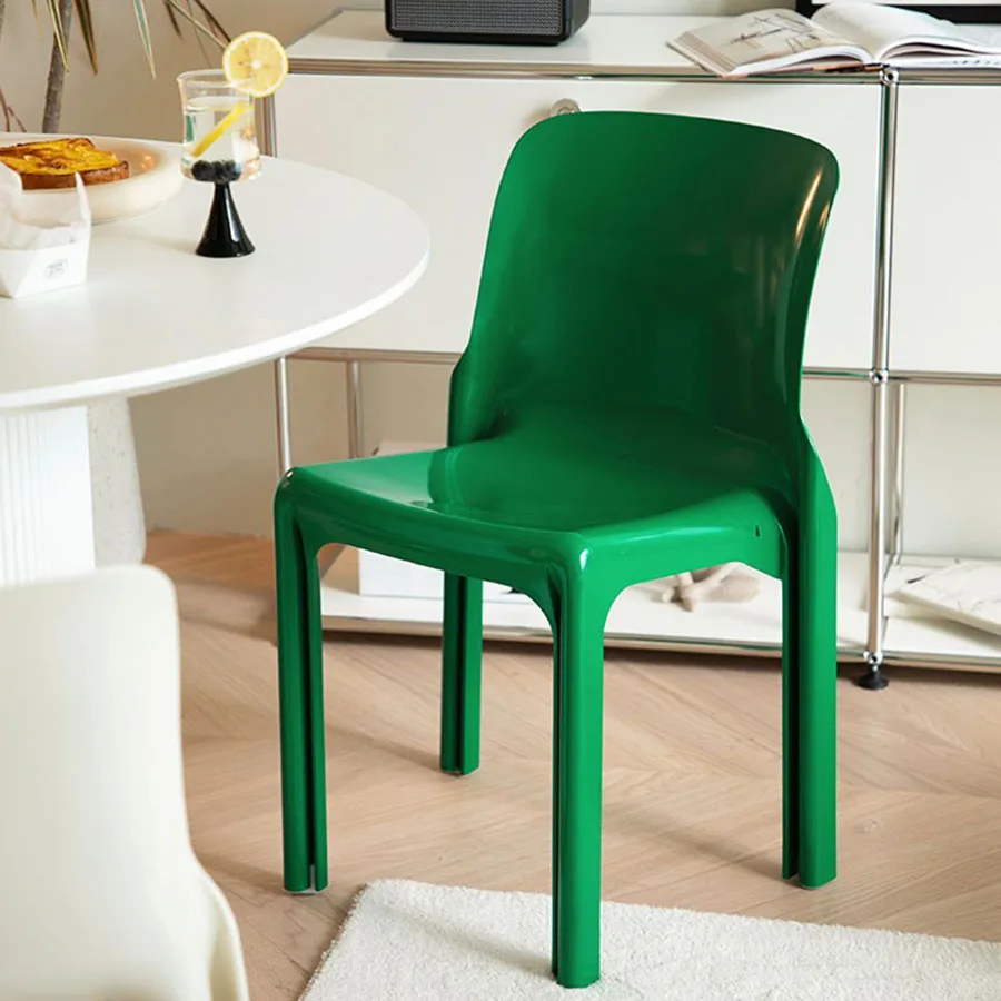 디자이너 녹색 독특한 쌓을 수 있는 다이닝 의자, 야외 낚시 캠핑 휴대용 네오클래식 의자, 방수 세디아 홈 가구 