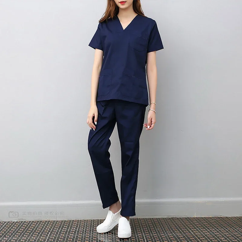Medical Uniform viaoli Scrubs Uniform Suit Beauty Pet Shop Spa Uniform Salon Womens Scrub Set Work wear Scrub Suit Coat + pants