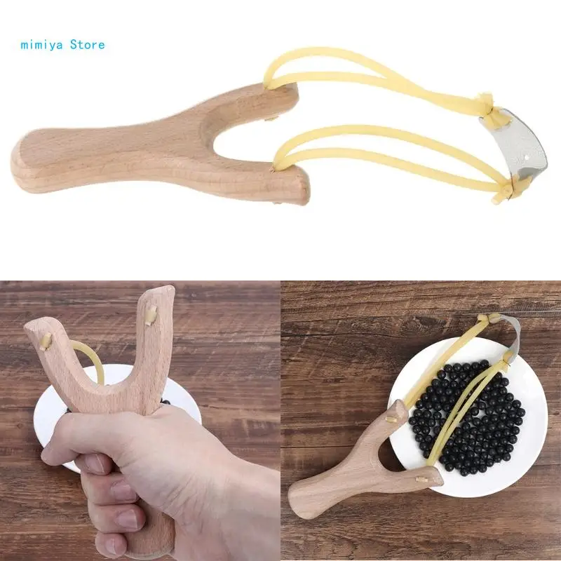 pipi Natural Wooden With Rubber Band Outdoor Hunting Sports Games Catapult