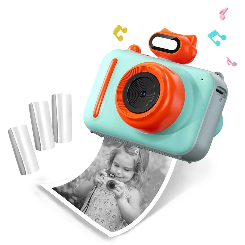 

1Set 48 MP Selife Digital Camera Portable Camera Toy Fit For Kids With 3 Printer Papers