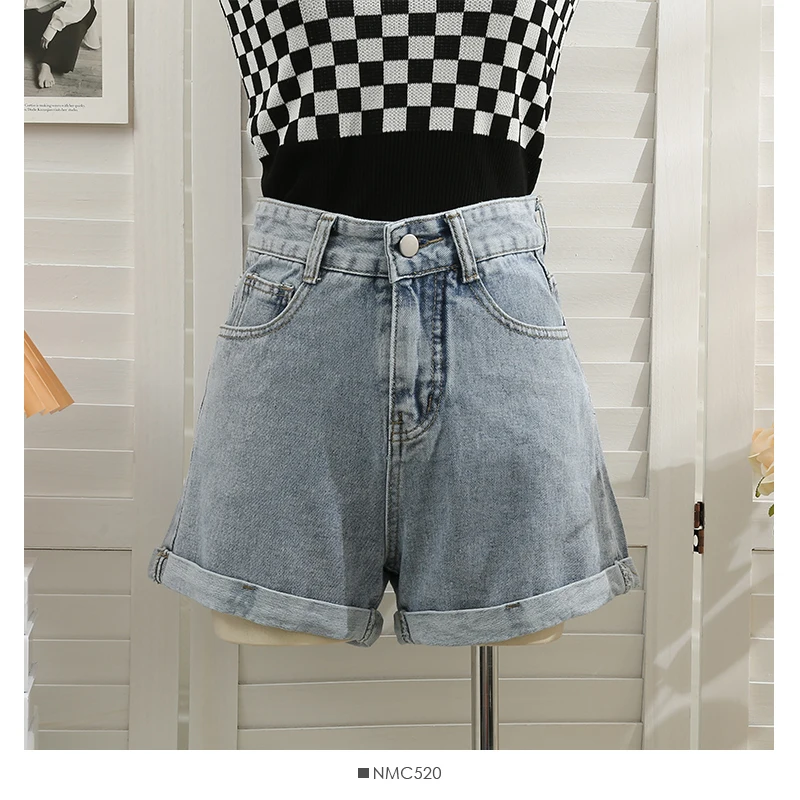 outfits for women Shnsophi High Waist Loose Denim Shorts for Women New Summer Casual All Match Solid Crimping Shorts Feminino Jeans yoga shorts