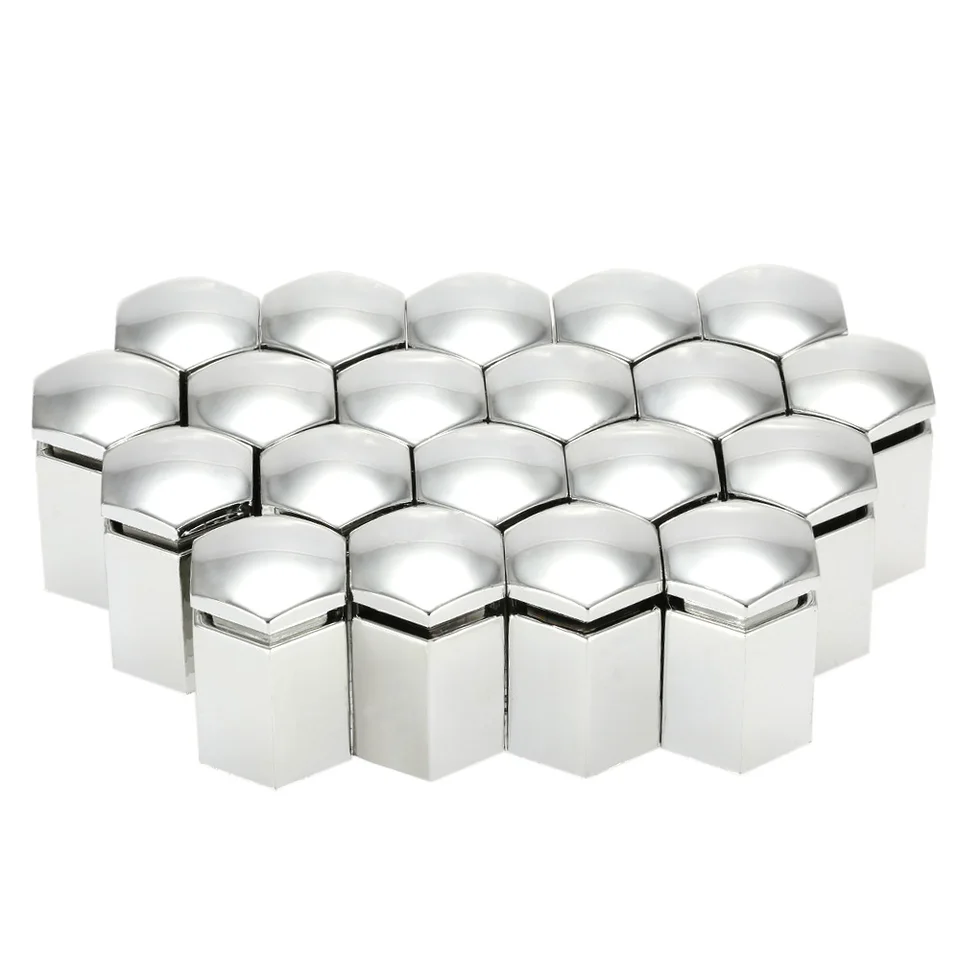 Xynovate 20 Pezzi Copridadi Ruota, 17mm Universale Tappo A Vite Ruota, Copridadi Esagonali per Pneumatici con Set di Strumenti di Rimozione per Auto (Nero