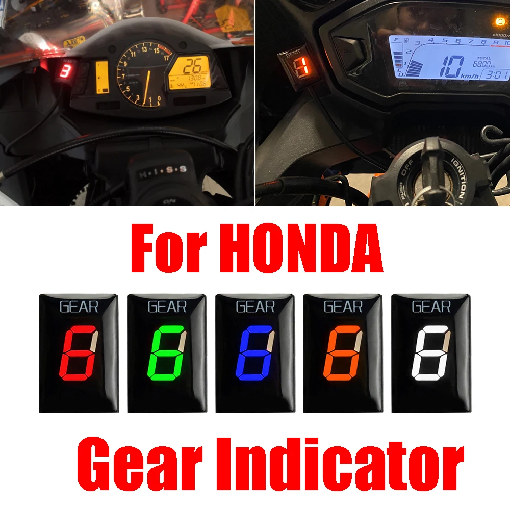 Blue,With Honder For Honda CBR250R 2015 CBR300R 2015-2018 CBR400R 2013-2015 CBR500R 2013-2018 Motorcycle Gear Indicator LED 1-6 Level Display Shift Light Bike Meter 