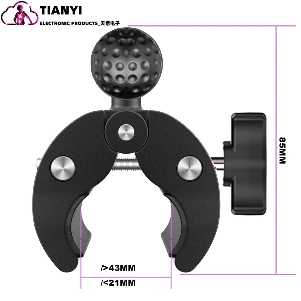 Multifunktionale 55-mm-Tauchlampe mit Kugelkopfclip für Unterwasserfotografie, Taschenlampenclip_voghion.com