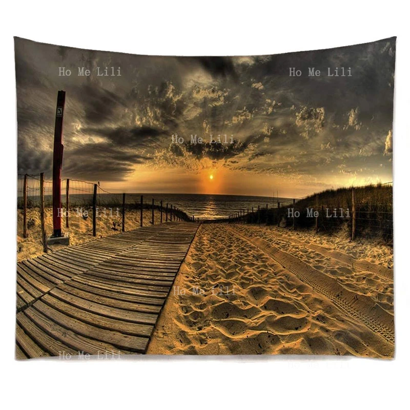 

Dusk Dark Clouds Sea Beach Scenery Tapestry Wall Hanging Blanket Decor Living Room Bedroom For Home Decoration