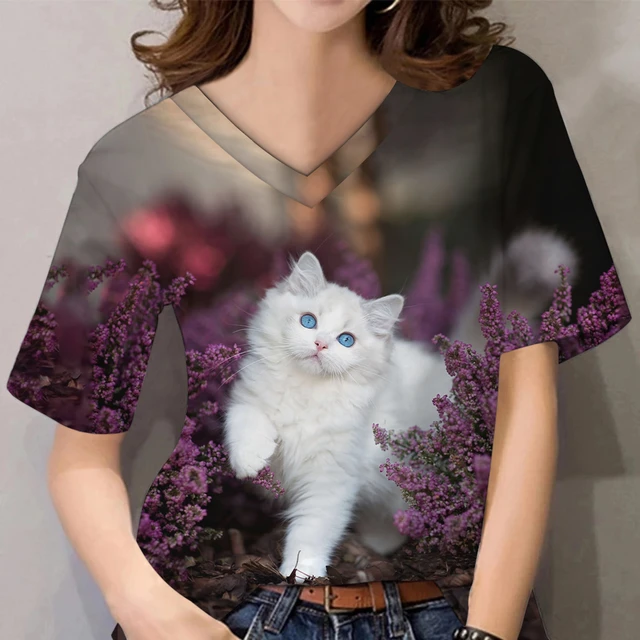 Compra online de Verão T-shirt Feminina Roupa Feminina Kawaii 3D