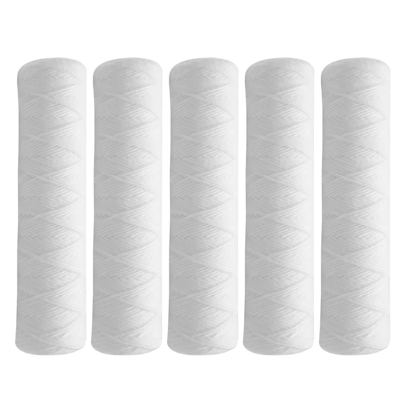 

10 Micron 10 Inch X 2.5 Inch String Wound Sediment Water Filter Cartridge Whole House Sediment Filtration, Universal Replacement