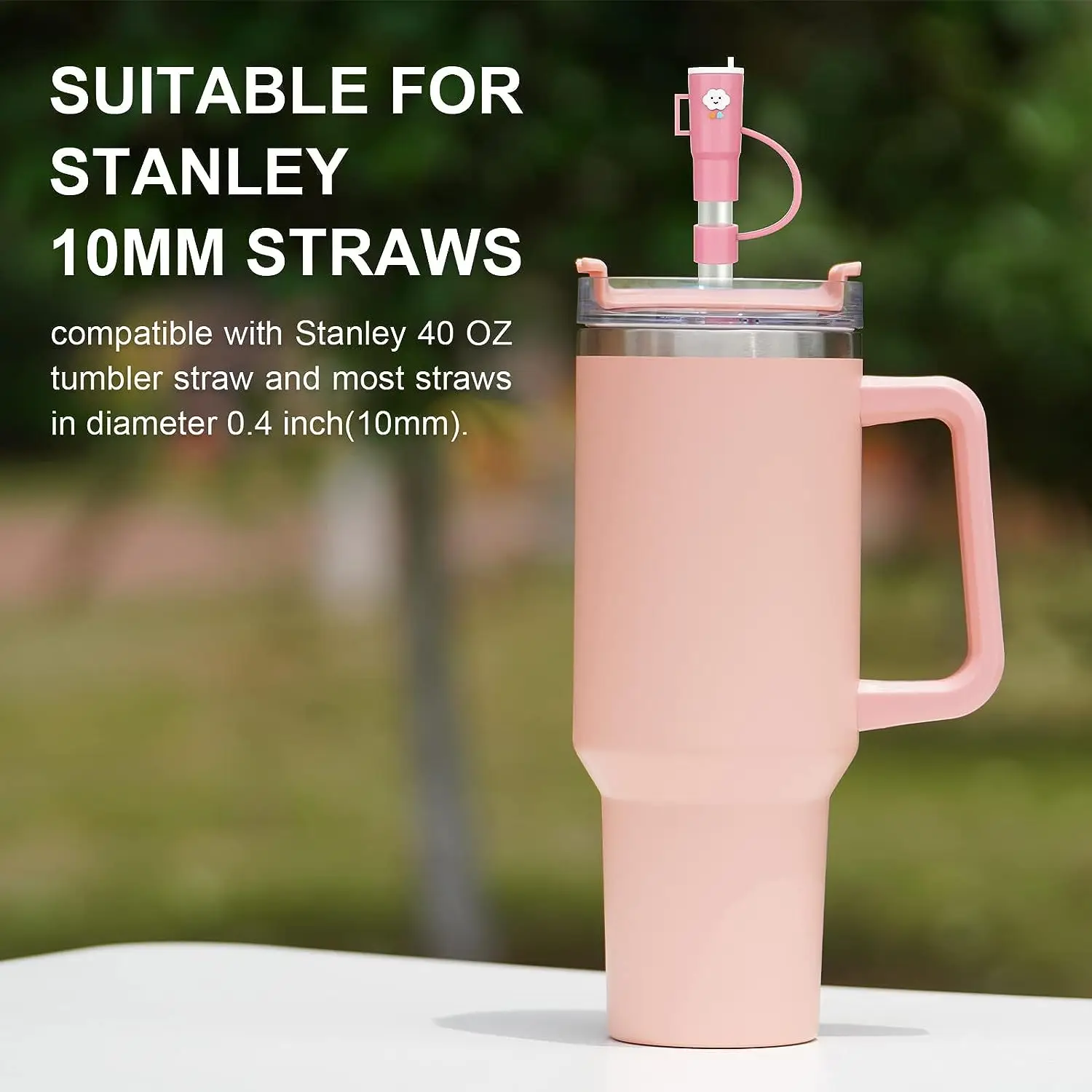 4Pcs 0.4in Diameter Cute Silicone Straw Covers Cap for Stanley Cup,  Dust-Proof Drinking Straw Reusable Straw Tips Lids - AliExpress