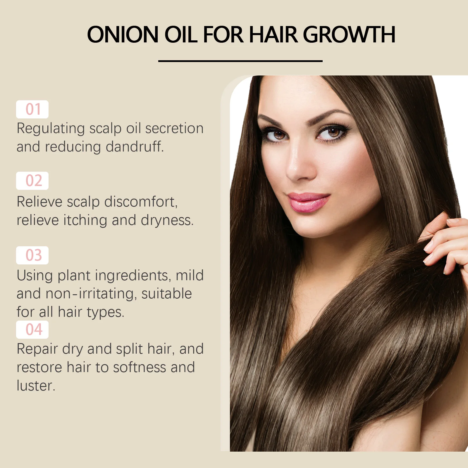 Onion Oil Hair Care Essential Oil Spray: Mild & Hydrating Essential Oil Spray for Hair Shine, Moisturizing & Smoothing