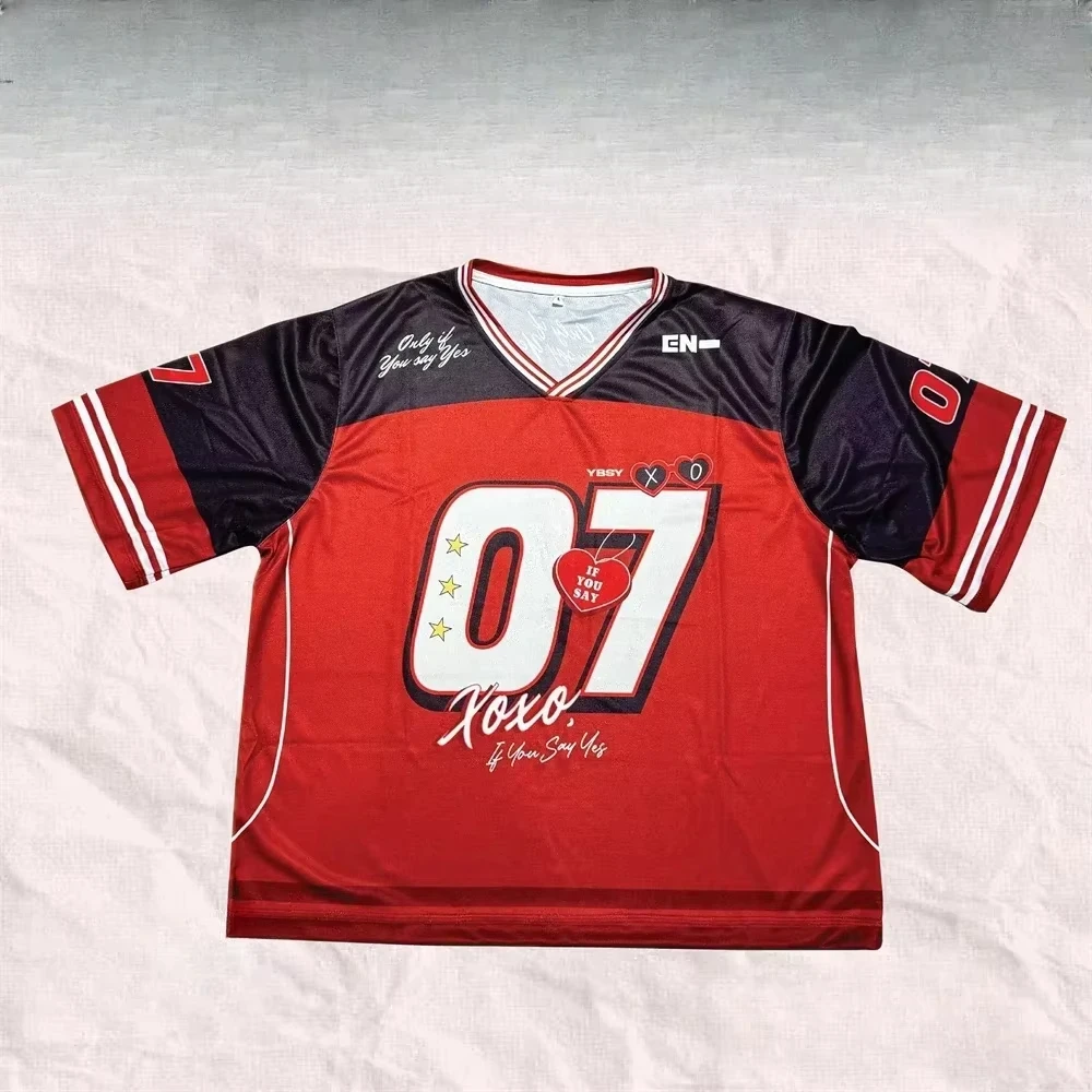 Korean YBSY Enhypen XO Jersey Korean 2025 T-shirt Men's New Summer