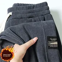 Thiened Corduroy Sports Sweatpants Men's Casual Pants Winter Resistant to Dirt And Wear Strip Velvet Workwear Trousers