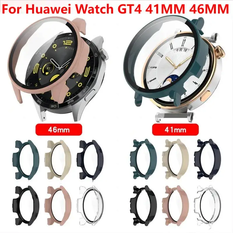 

Glass + Case Cover For Huawei Watch GT4 41MM 46MM Smart Watch Strap PC Protective All-around Bumper Screen Protector Shell GT 4