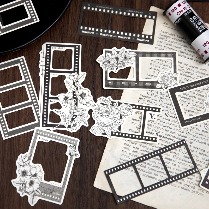 Journal GO 30pcs Flowers Frame Paper Scrapbooking Boarder Photo Paper Collage Card Decor Junk Journal Album DIY Materials 2