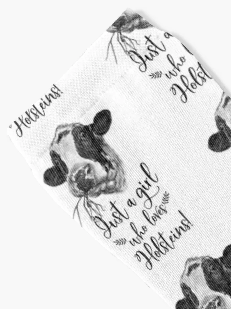 Just A Girl Who Loves Holstein Cows Socks Black Socks Sport Socks