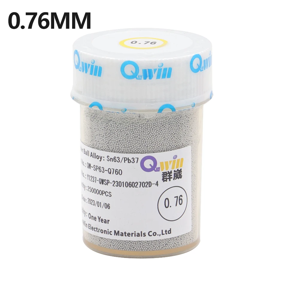 250,000pcs/bottle Tin Balls BGA Leaded Solder Balls 0.2mm 0.3mm 0.35mm 0.45mm 0.6mm 0.65mm 0.76mm Chip Repair Tin Beads Sn63 Pb3 Solder Balls