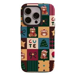 Retro Christmas Pattern Shockproof Bumper Phone Case with 2 - in - 1 Film Shell for OnePlus Ace 2 (SDanJie019)