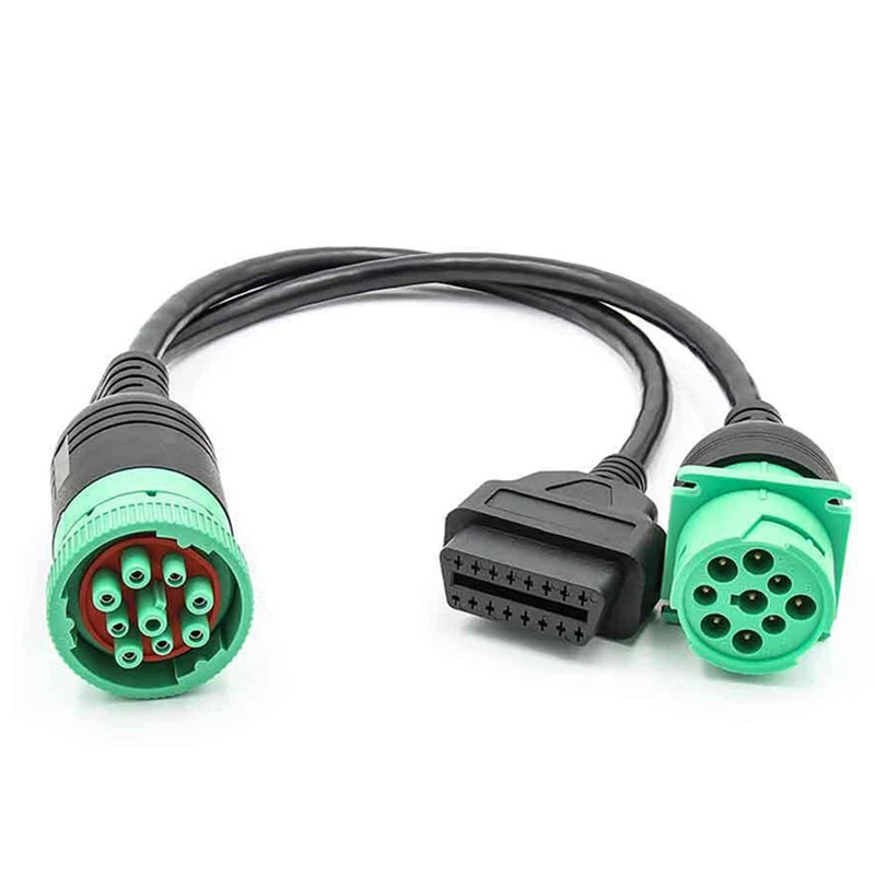

Кабель-переходник OBD1 на OBD2 для грузовика, преобразователь кабеля для диагностического инструмента 16-контактного штекера J1939 в OBD2