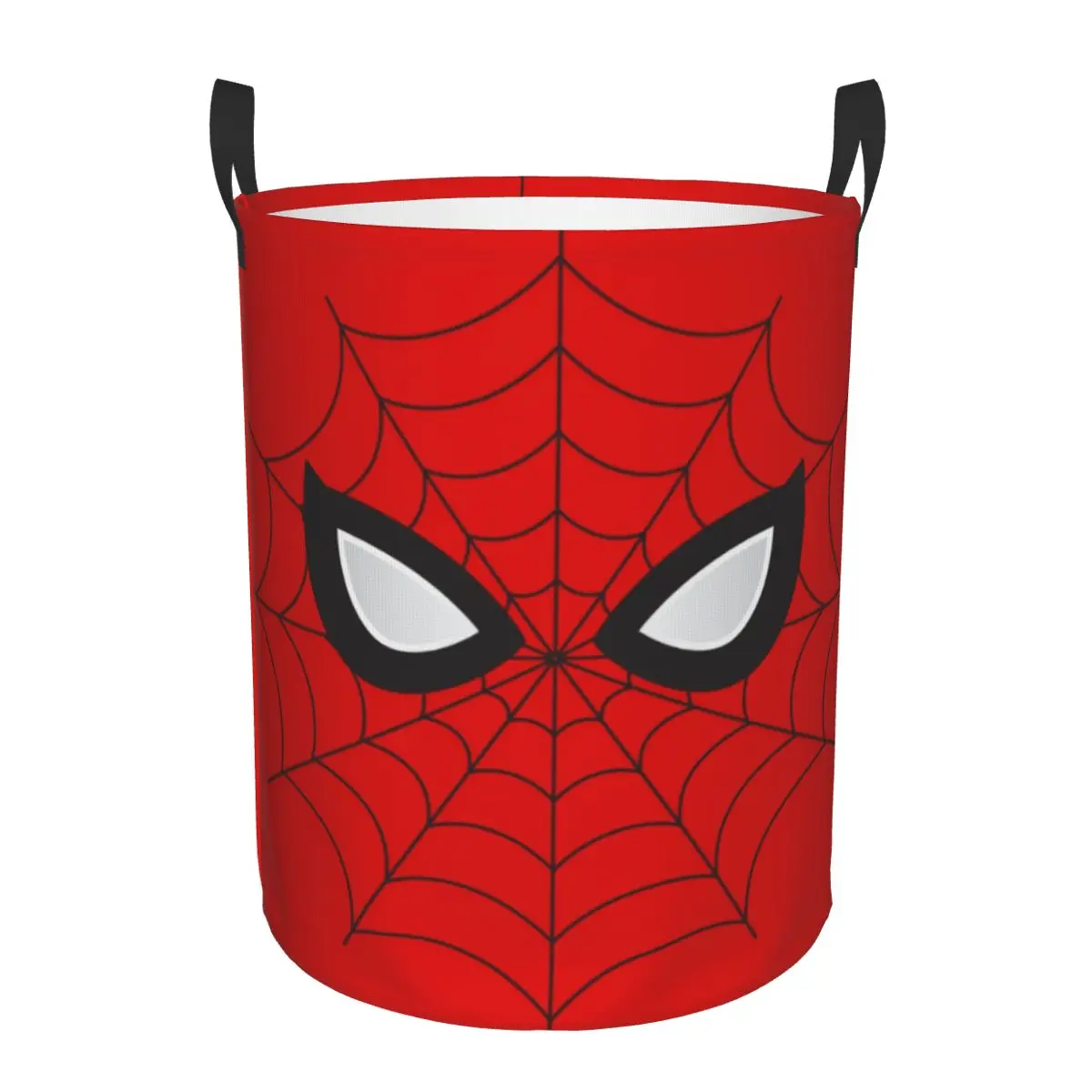 

Spider Red Web Laundry Basket Collapsible Cartoon Baby Hamper for Nursery Toys Organizer Storage Bins