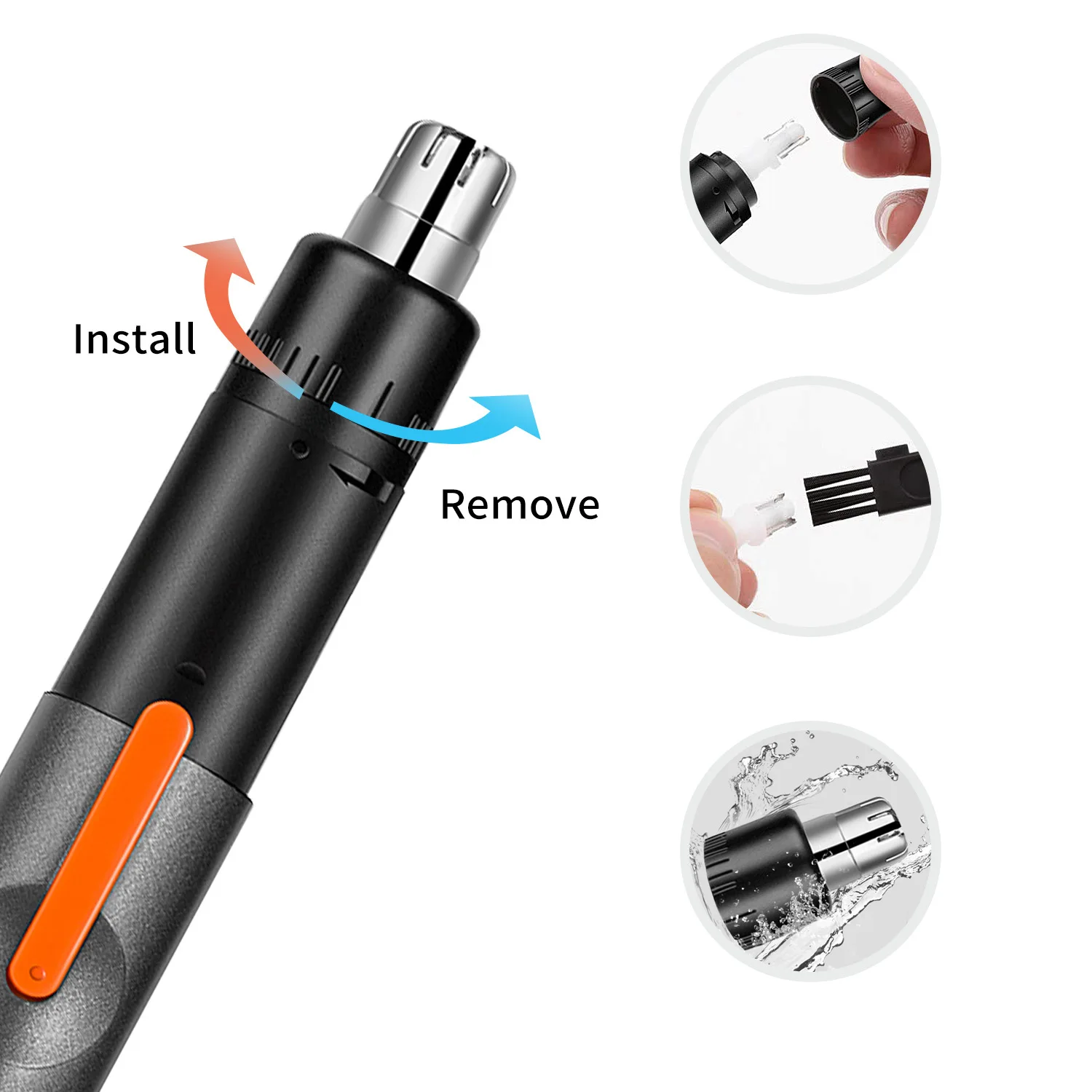 Electric Nose & Ear Hair Trimmer For Men & Women Portable Rotating USB Charging Hair Trimmer Eyebrow Trimmer Rechargable Clipper 3