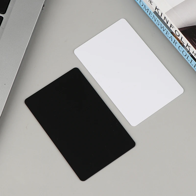 Premium NFC215 Rewritable Black & White Cards - Pack of 5/10, Programmable PVC Business Cards