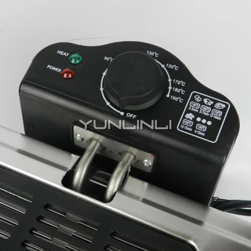 5L Electric Deep Fryer Household Electric Deep Frying Machine Stainless Steel Frying Cooker