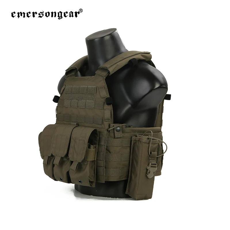 Emersongear LBT 6094A Style Plate Carrier W/ 3 Pouches Protective Gear Hunting Combat Tactical Vest Nylon EM7440