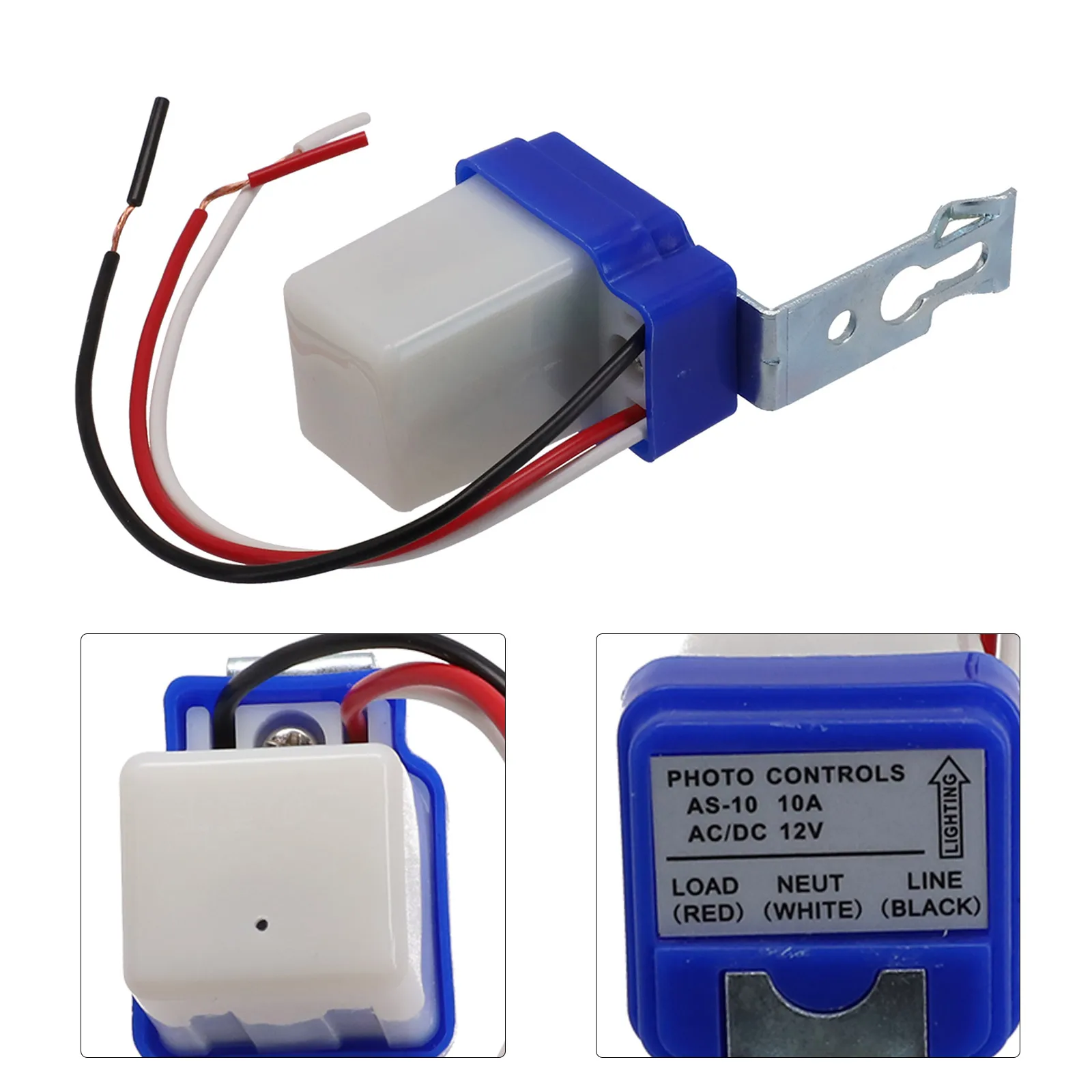 포토셀 센서 스위치, 가로등 자동 온오프, 10A 부하, AC/DC 12V/24V/220V, 정원, 공장 및 공원 조명용