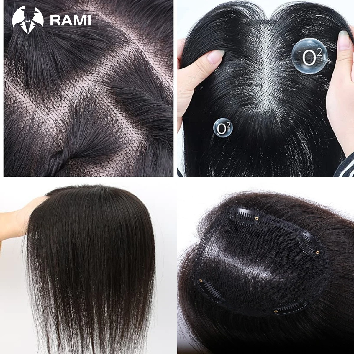 Human Hair Topper For Women Hair Accessories For Women One Piece Hand Made Swiss Net Lady Natural Clips Wigs Curly/Straight Hair