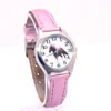 Cute Girl Ladies Watch Kids Watches Horse Leather Quartz Student Kids Animal Cartoon Children Wristwatch 9Colors 2