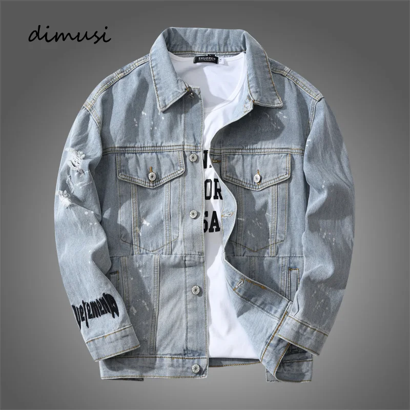 Frühling Herbst Herren leichte Jeans jacke Mode Streetwear Hip Hop